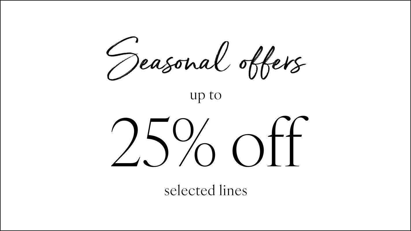 a sign that says seasonal toffees up to 25 % off selected lines